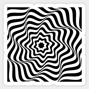 Optical Curves (in abstract black & white lines) Sticker